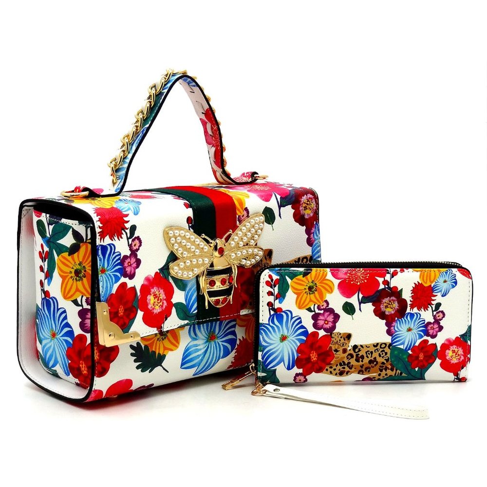 Bee Lovely Stripe Boxy Handbag